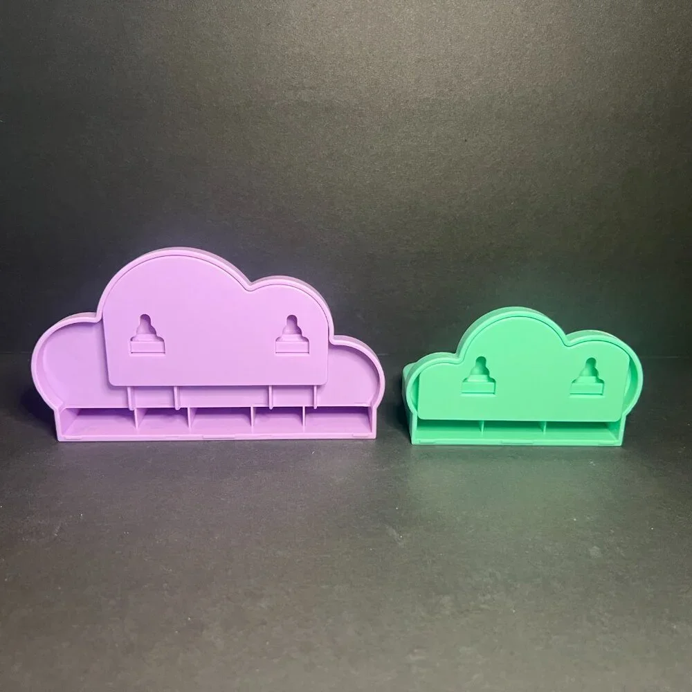 Set of 9 Colorful ABS Plastic Wavy Cloud Shaped Wall Mount Floating Shelves
